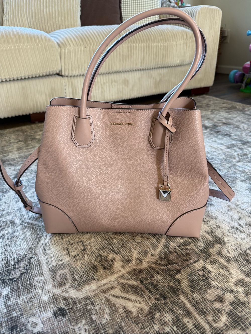 Michael Kors Blush Pink Pebbled Leather Tote